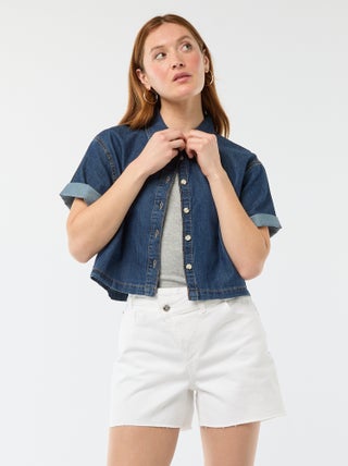 Short en jean taille haute