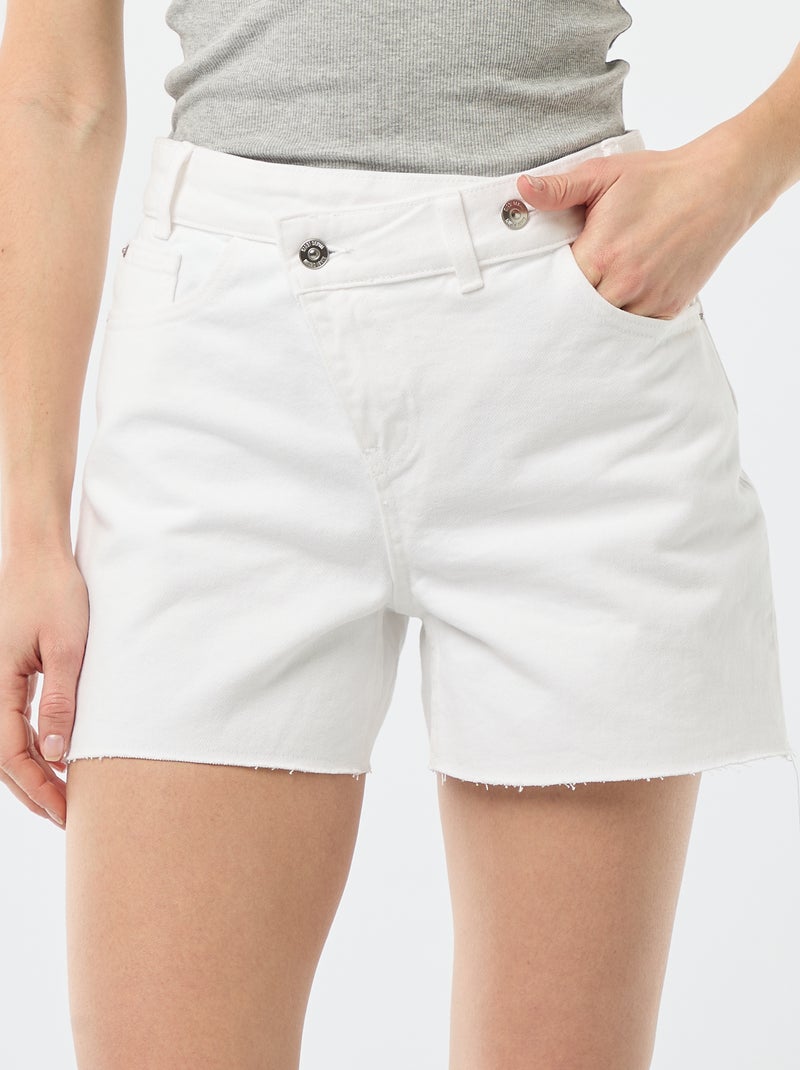 Short en jean taille haute Blanc - Kiabi