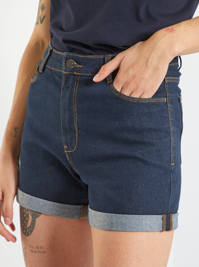 Short en jean taille haute Bleu brut - Kiabi