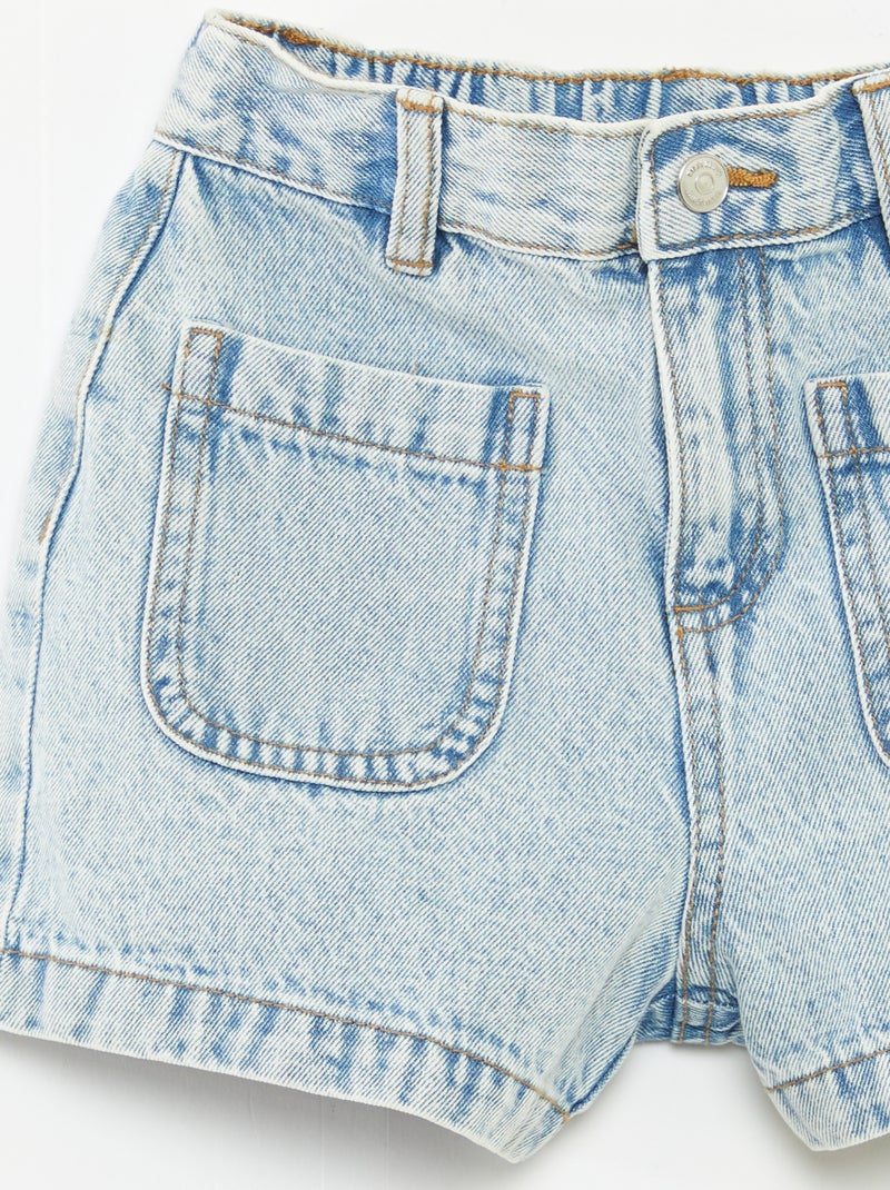 Short en jean taille haute Bleu - Kiabi
