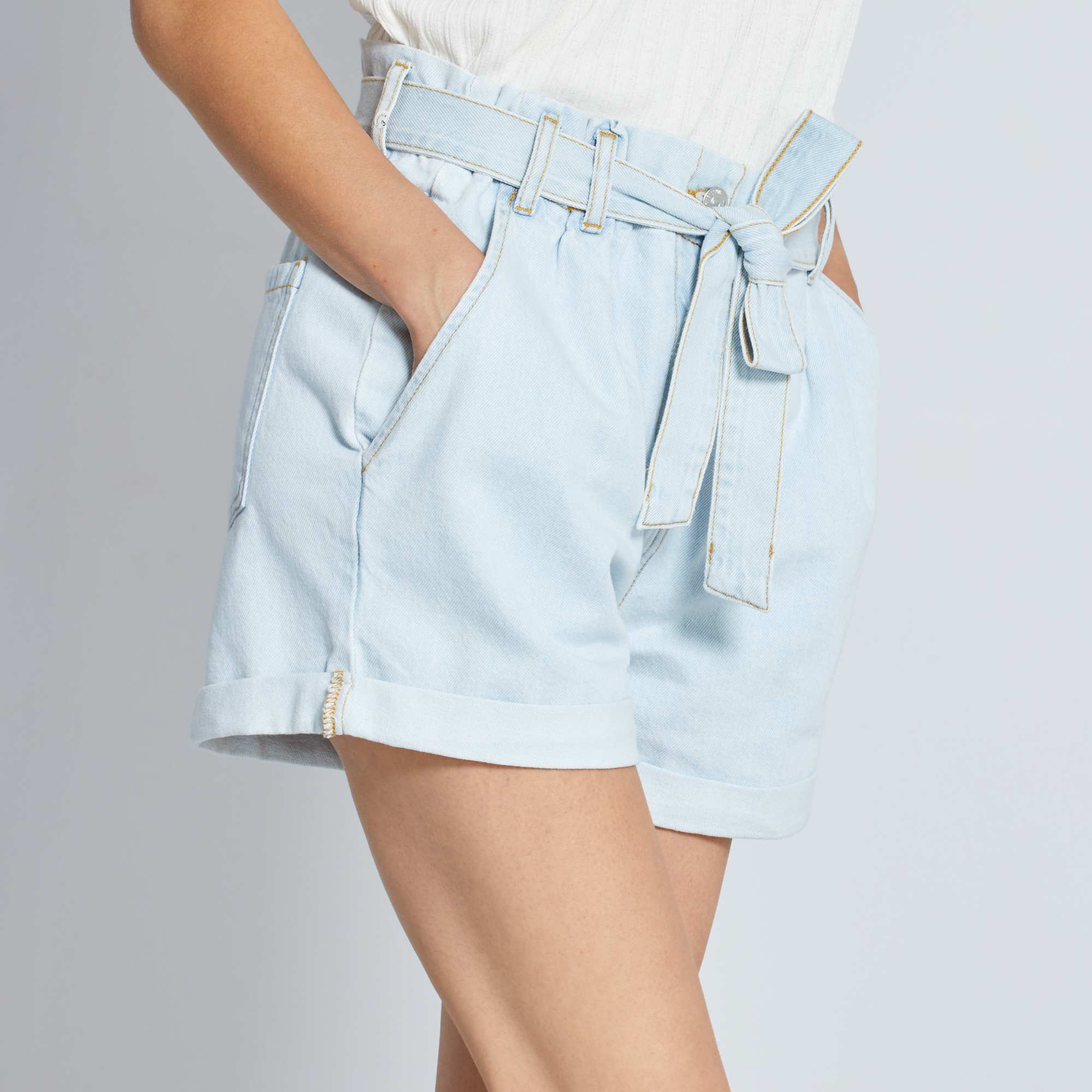 Short En Jean Taille Haute Femme Bleu Kiabi 1500€