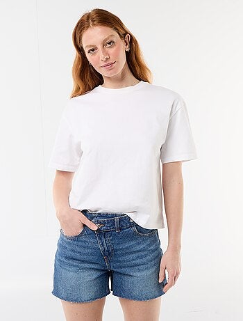 Short en jean taille haute