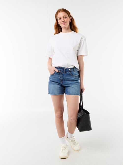 Short en jean taille haute - Kiabi