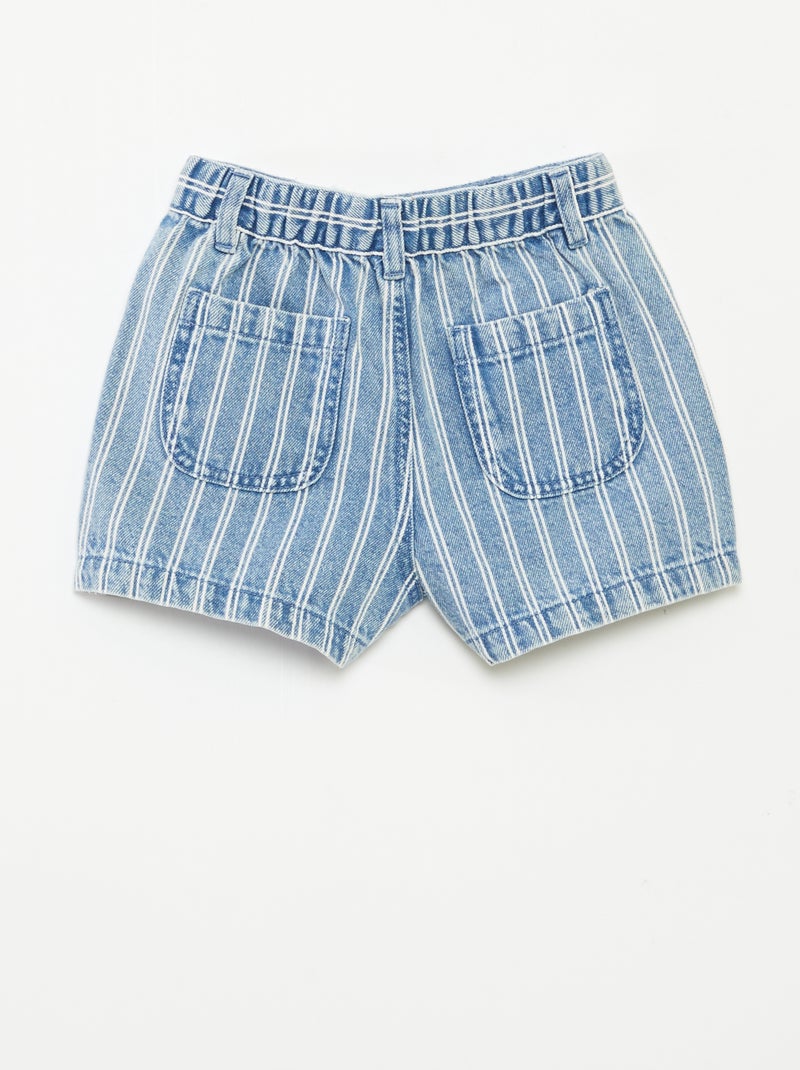 Short en jean taille haute Bleu rayé - Kiabi