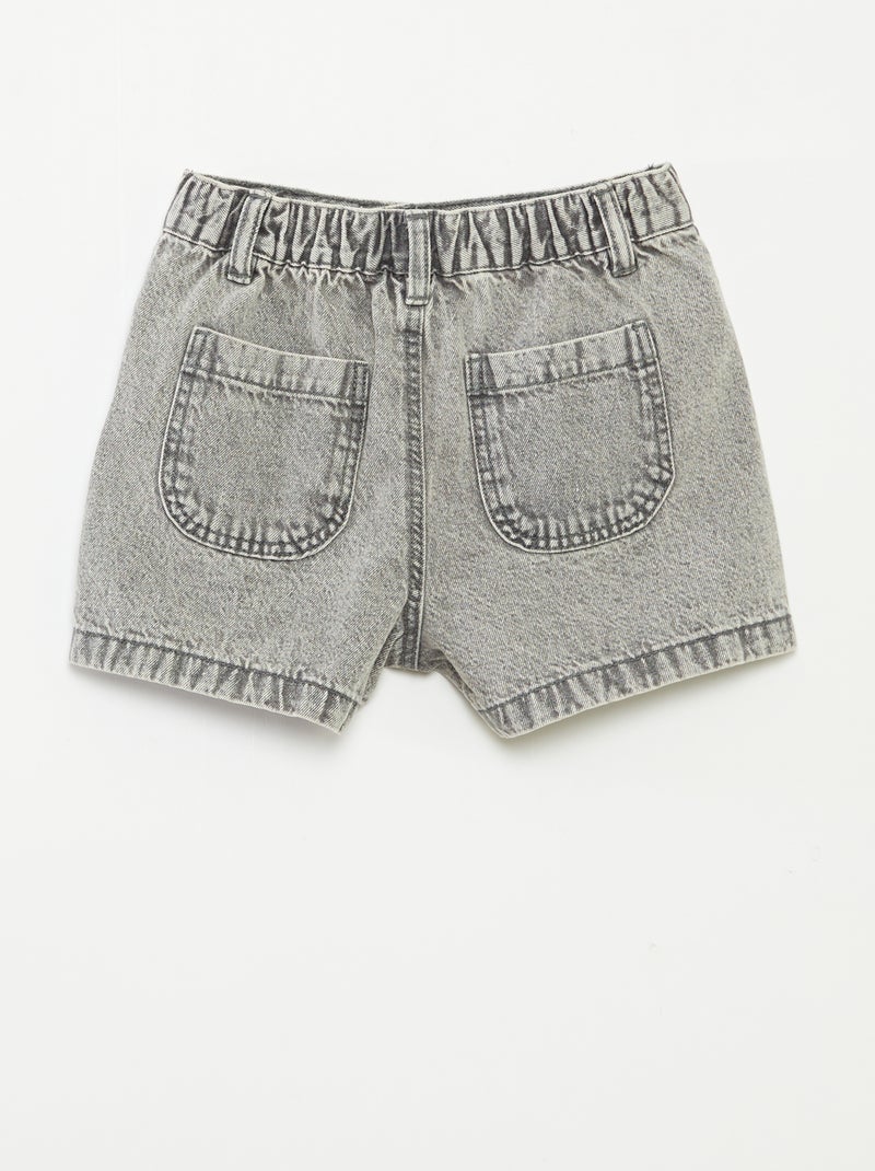 Short en jean taille haute Gris - Kiabi