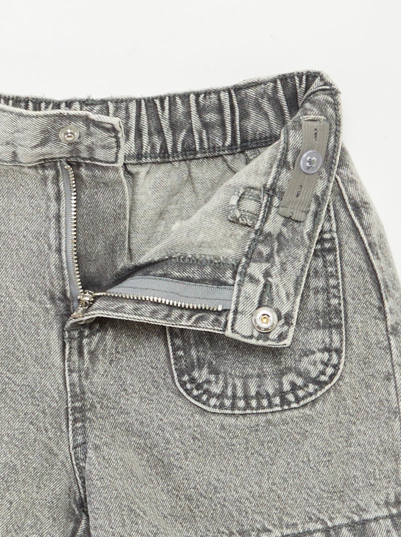 Short en jean taille haute Gris - Kiabi