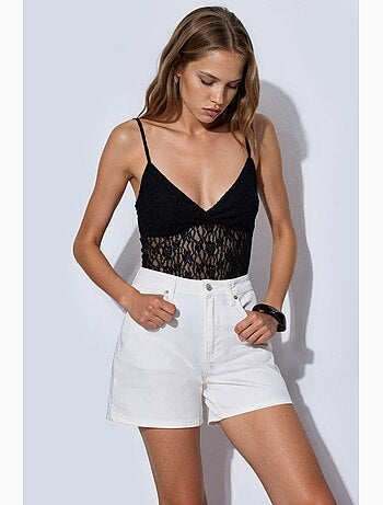 Short en jean taille haute mom hiccup