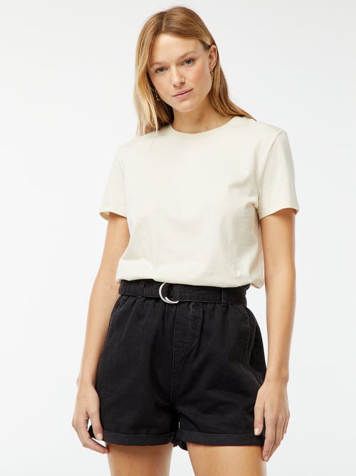 Short en jean taille haute - Kiabi