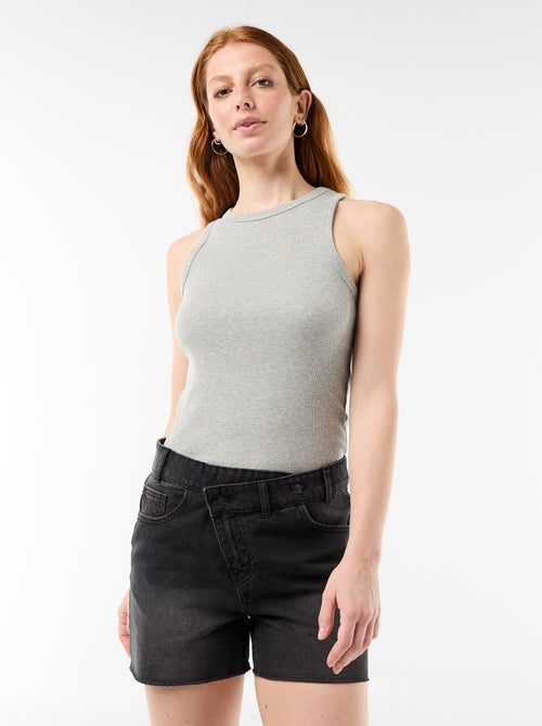 Short en jean taille haute - Kiabi
