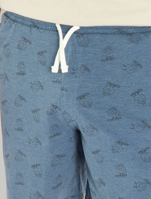 Lot de 2 shorts de pyjama - Vert/gris à rayures - Kiabi - 9.00€