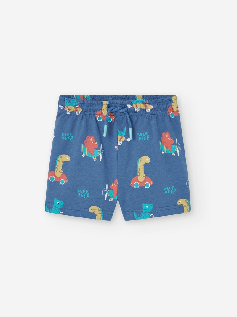 Short en Jersey avec Motif Bleu - Kiabi