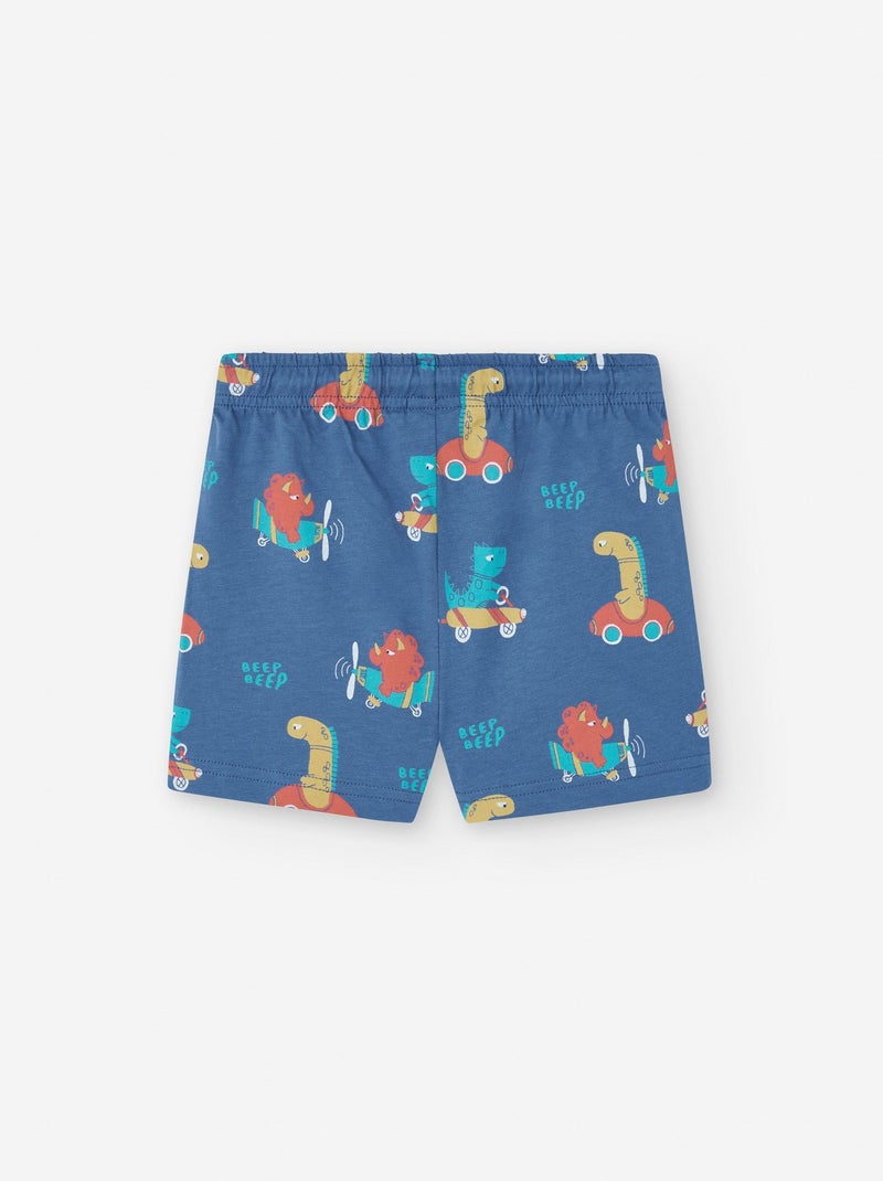 Short en Jersey avec Motif Bleu - Kiabi