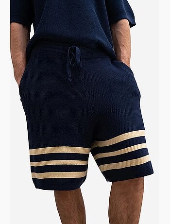 Short en jersey de coton à rayures giesto