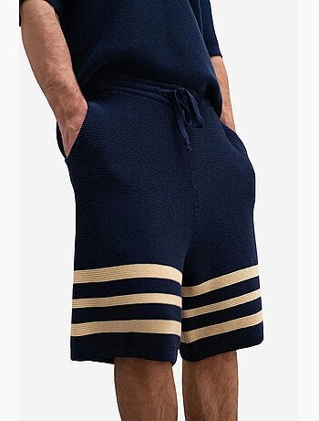 Short en jersey de coton à rayures giesto