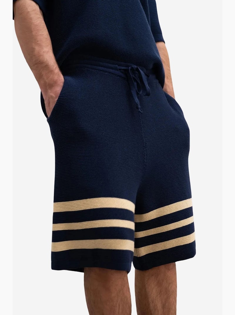 Short en jersey de coton à rayures pour homme giesto Bleu marine - Kiabi