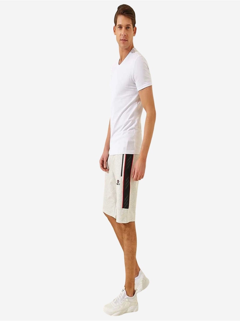 Short en jersey rayé pour homme tommy Gris clair - Kiabi