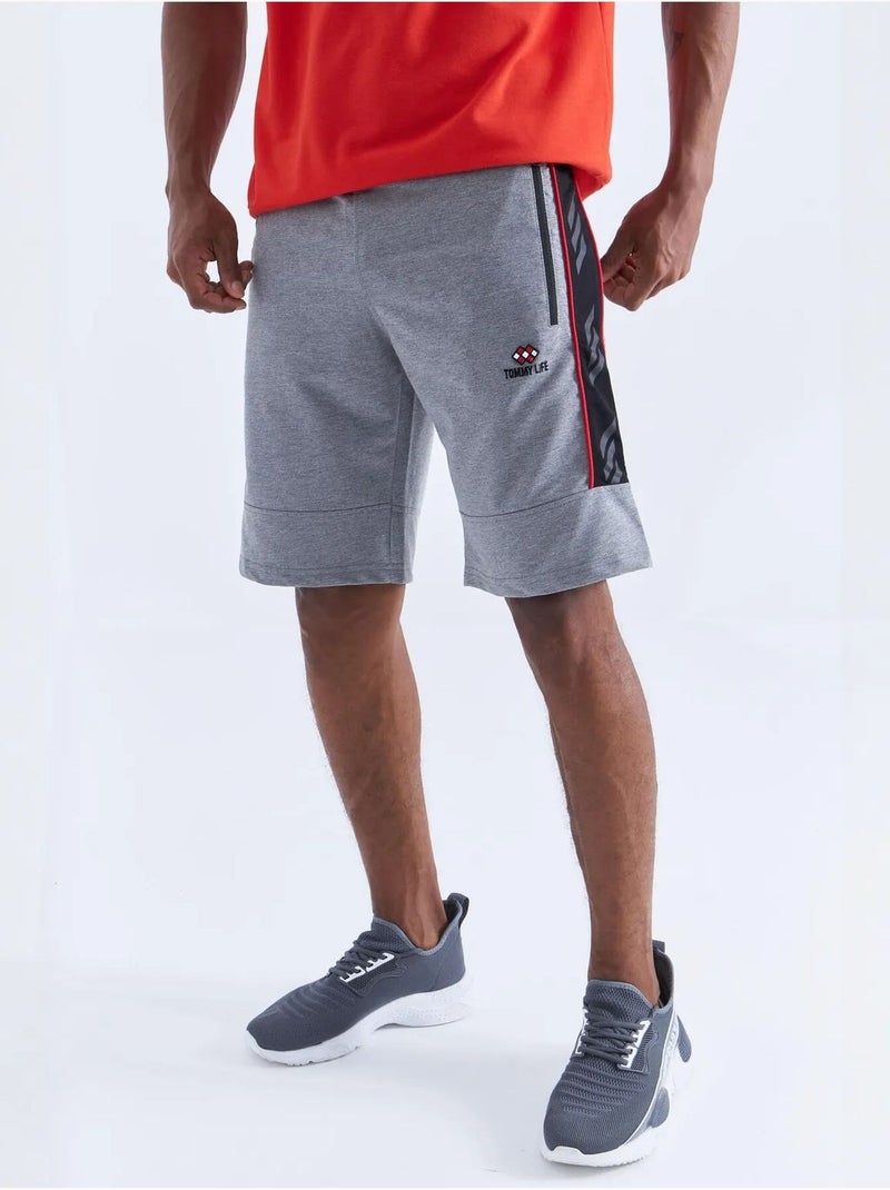 Short en jersey rayé pour homme tommy Gris - Kiabi