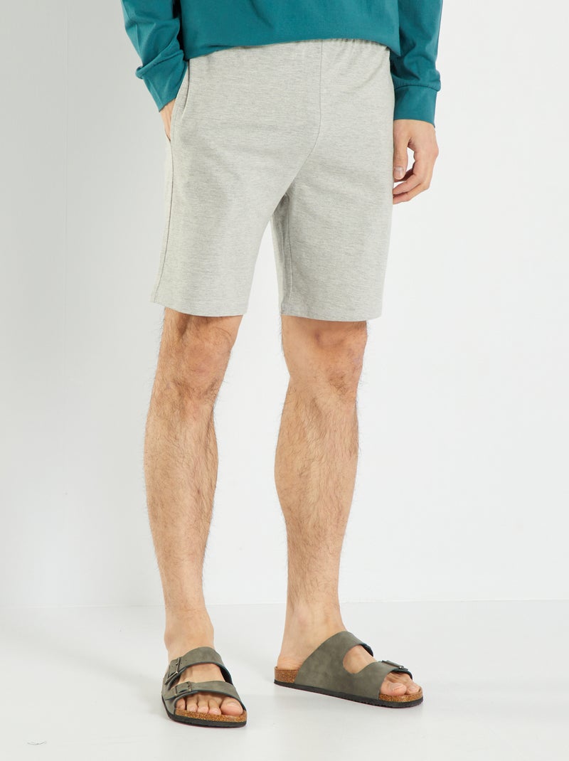 Short en jersey uni - Pyjama gris - Kiabi