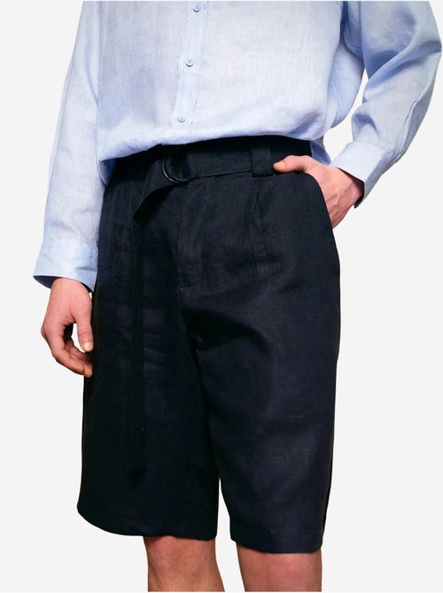 Short en lin à jambe large et ceinture giesto - Kiabi Short en lin à jambe large et ceinture giesto - Kiabi