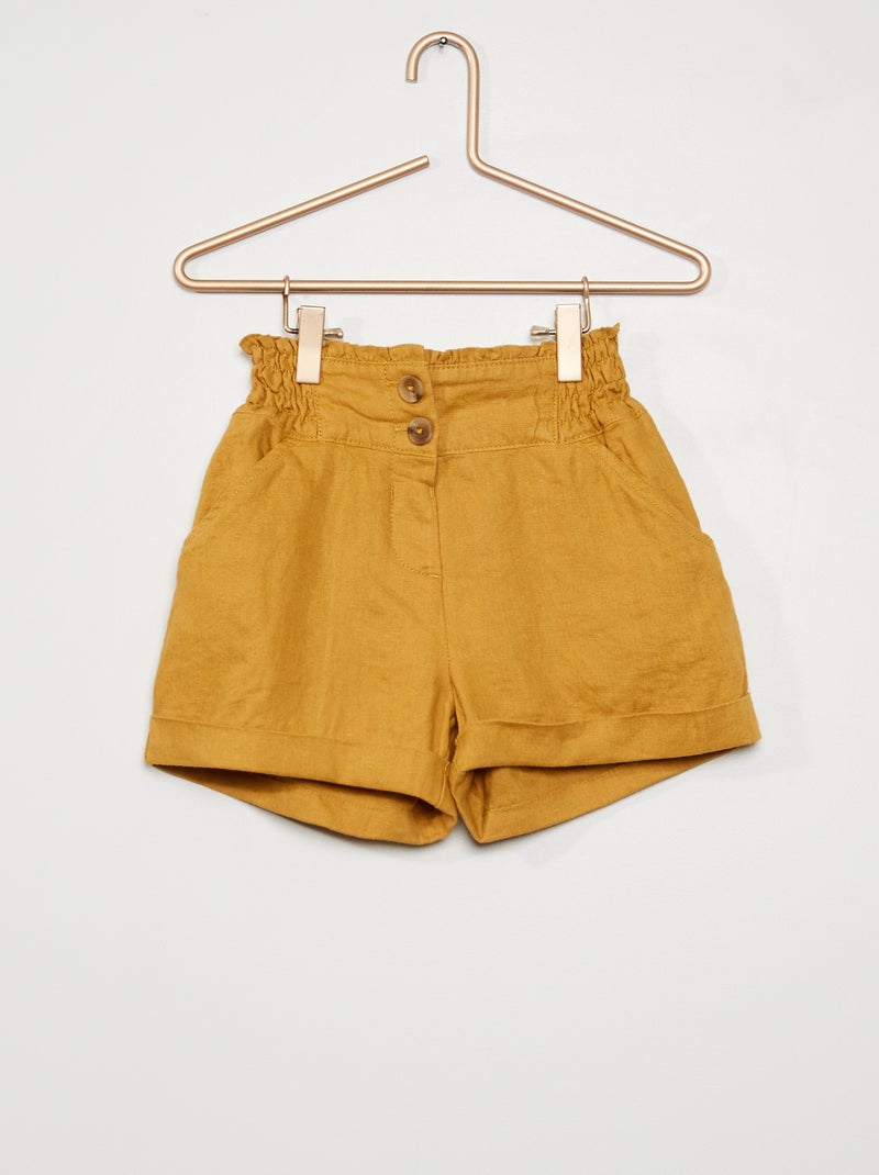 Short en lin Beige - Kiabi