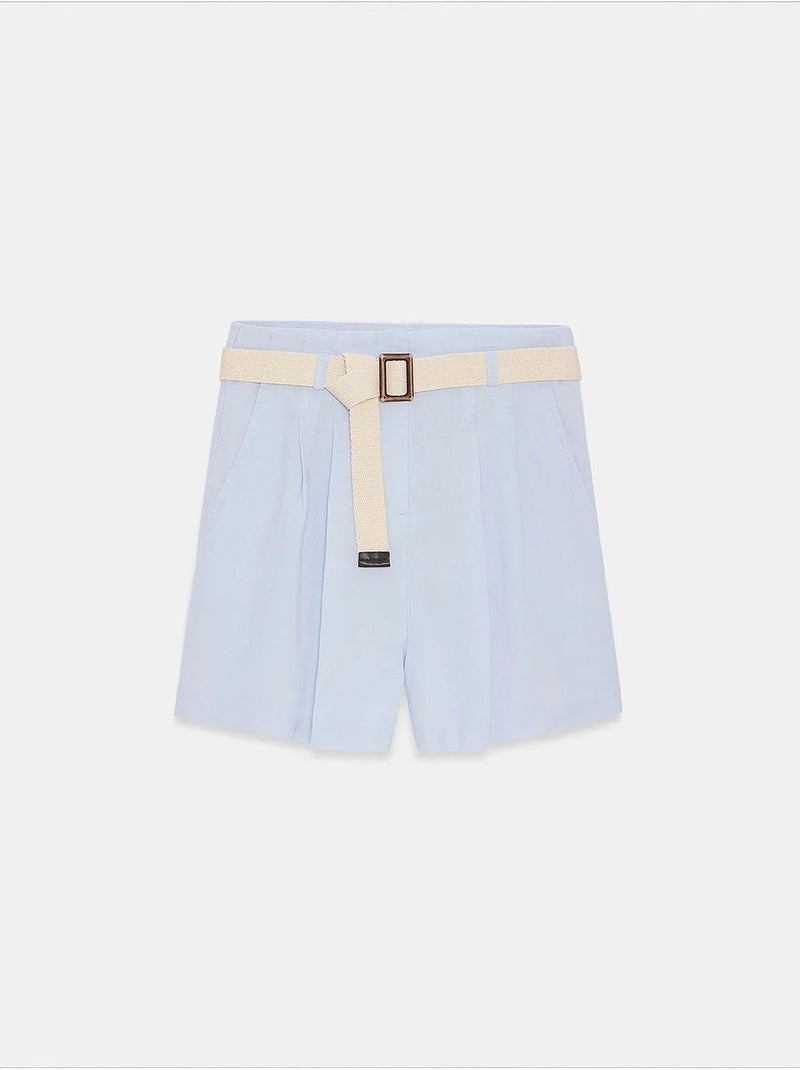 Short en lin dilvin Bleu ciel - Kiabi
