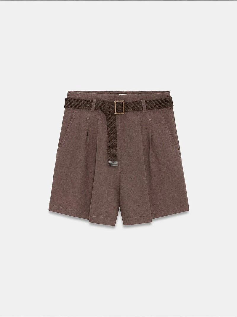 Short en lin dilvin Marron - Kiabi