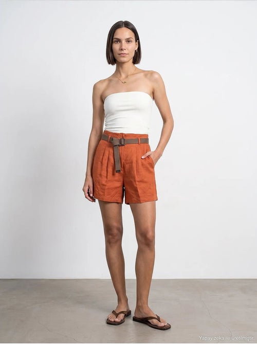 Short en lin dilvin - Kiabi