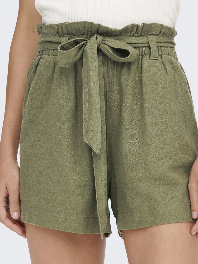 Short en lin 'JDY' Kaki - Kiabi
