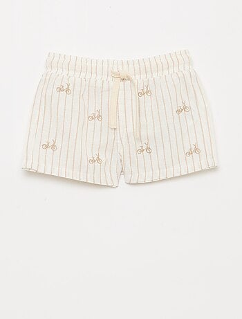 Short en lin mélangé à rayures