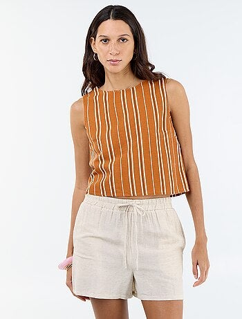 Short en lin mélangé