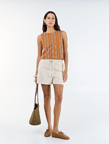 Short en lin mélangé