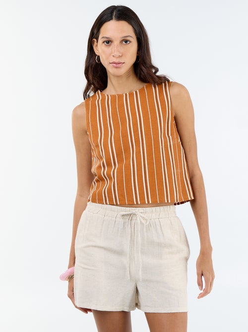 Short en lin mélangé - Kiabi Short en lin mélangé - Kiabi