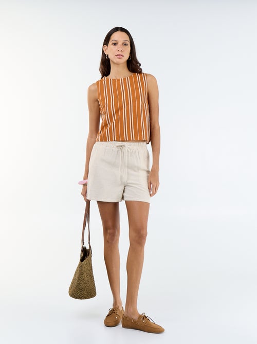 Short en lin mélangé - Kiabi Short en lin mélangé - Kiabi