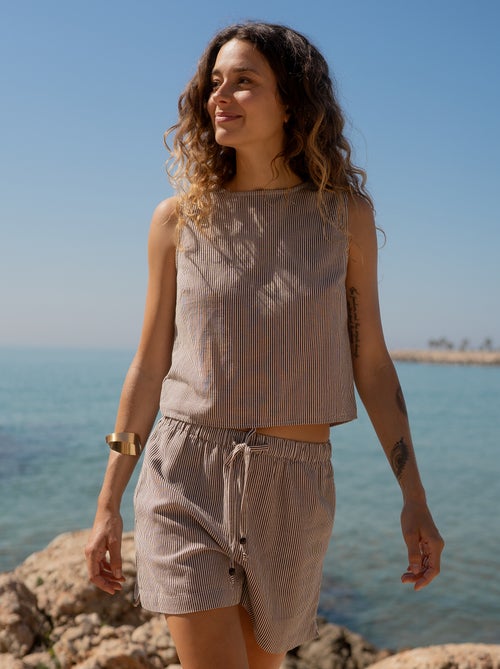 Short en lin mélangé - Kiabi