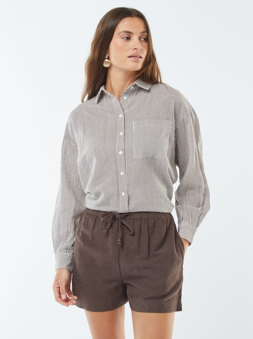 Short en lin mélangé - Kiabi