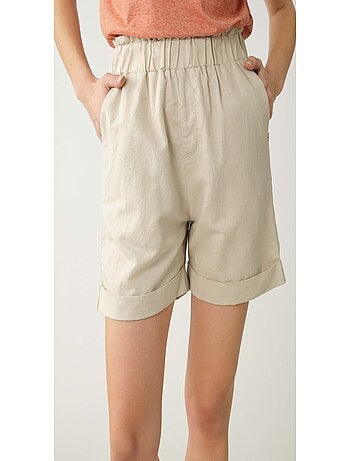 Short en lin taille élastiquée 'Deeluxe'