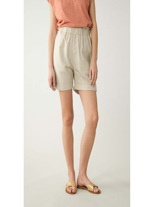 Short en lin taille élastiquée 'Deeluxe' - Kiabi