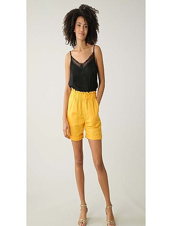 Short en lin taille élastiquée 'Deeluxe'