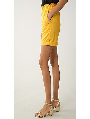 Short en lin taille élastiquée 'Deeluxe'