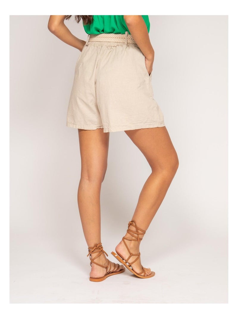 Short en lin XIGN Beige - Kiabi