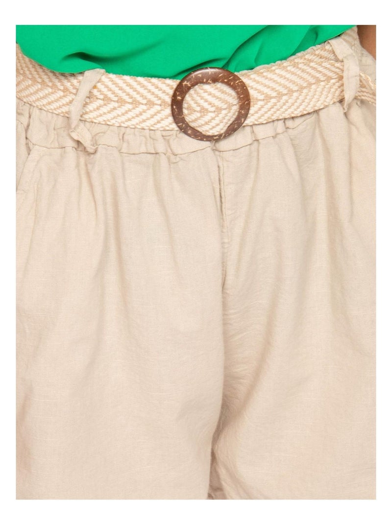 Short en lin XIGN Beige - Kiabi