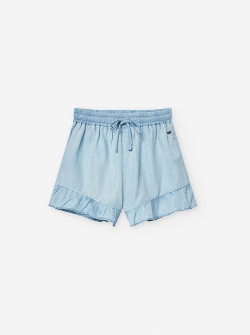 Short en Lyocell avec Volants et Noeud - Kiabi