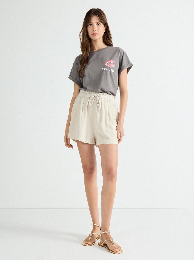 Short en lyocell MO Fashion Beige - Kiabi