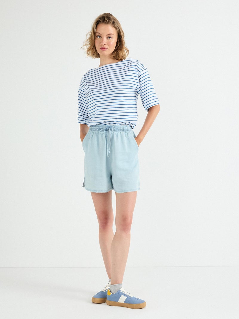 Short en lyocell MO Fashion Bleu - Kiabi