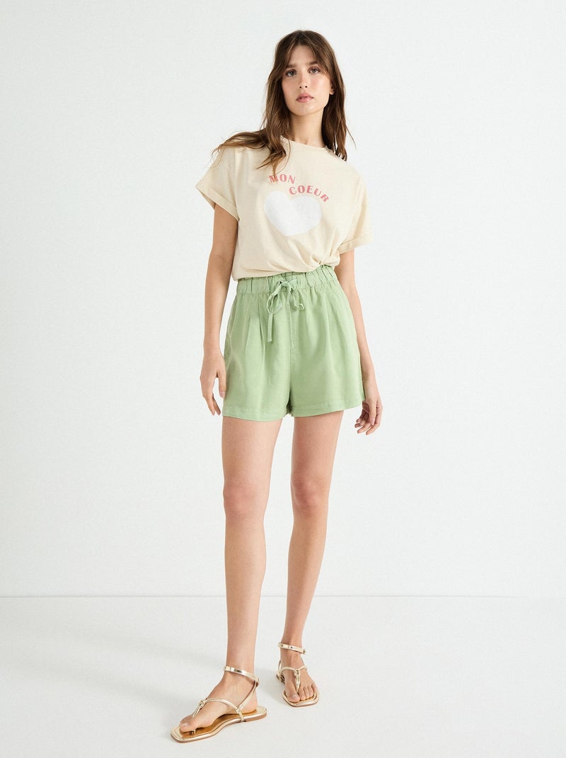 Short en lyocell MO Fashion Vert - Kiabi