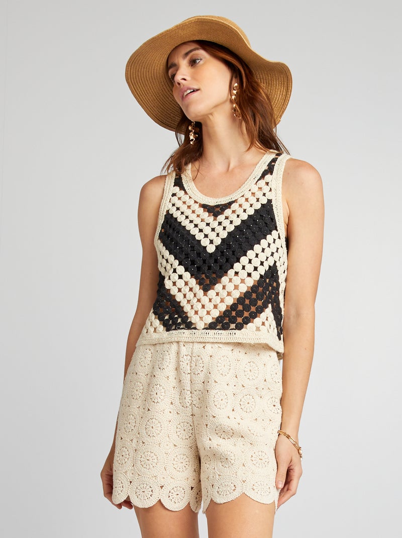 Short en macramé Beige - Kiabi