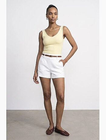 Short en maille à taille haute avec ceinture dilvin