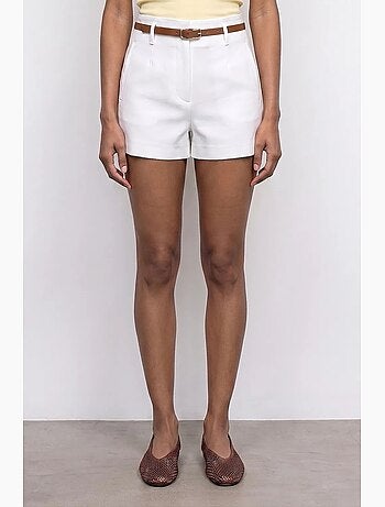Short en maille à taille haute avec ceinture dilvin