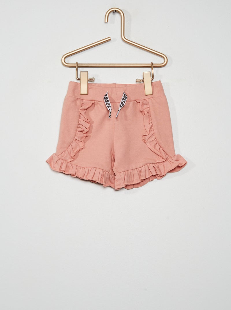 Short en maille à volants rose - Kiabi