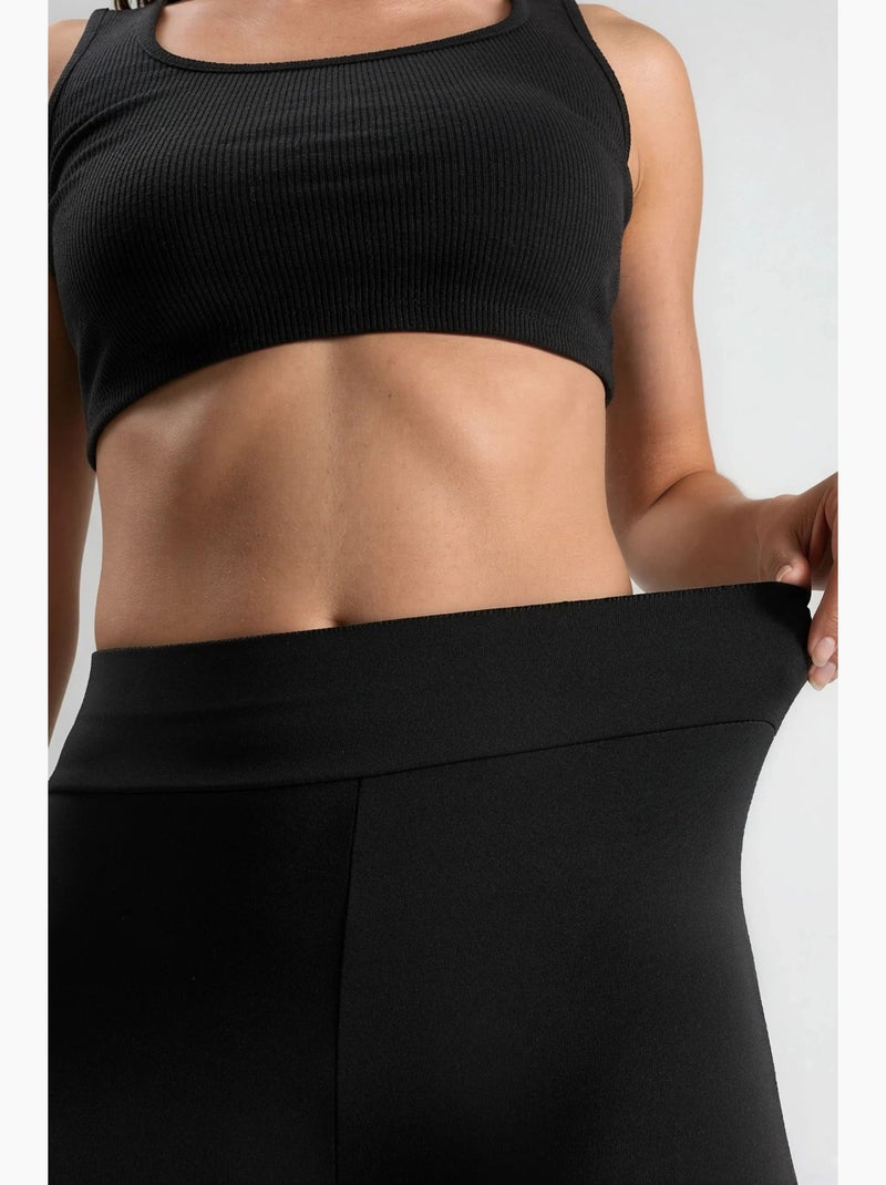 Short en maille ajusté taille mi-haute hiccup Noir - Kiabi